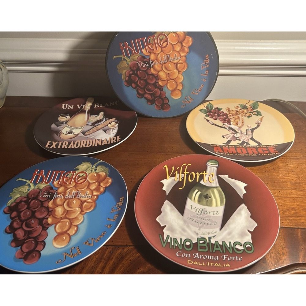 POTTERY BARN WINE BOX FRUTTETO SALAD & COCKTAIL PLATES 8 1/4"-Set of 4 PO40